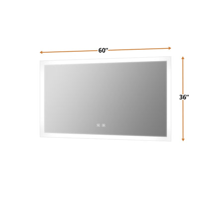 Aurorium 60 in. W x 36 in. H LED Bathroom Vanity Mirror