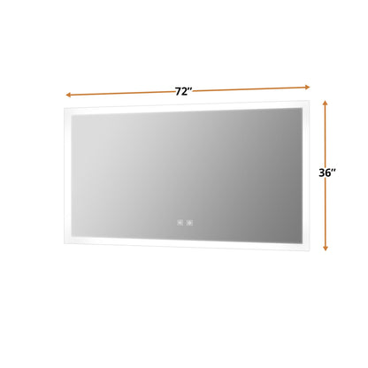 Aurorium 72 in. W x 36 in. H LED Bathroom Vanity Mirror
