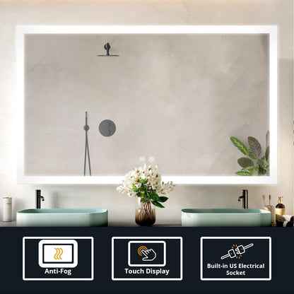 Aurorium 72 in. W x 36 in. H LED Bathroom Vanity Mirror