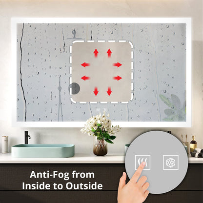 Aurorium 72 in. W x 36 in. H LED Bathroom Vanity Mirror