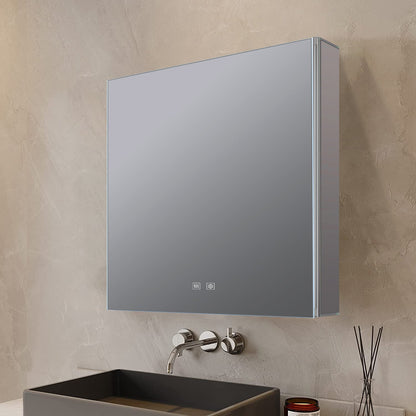 Corsica 20 in W x 28 in H Surface-Mount LED Mirror Medicine Cabinet with Defogger