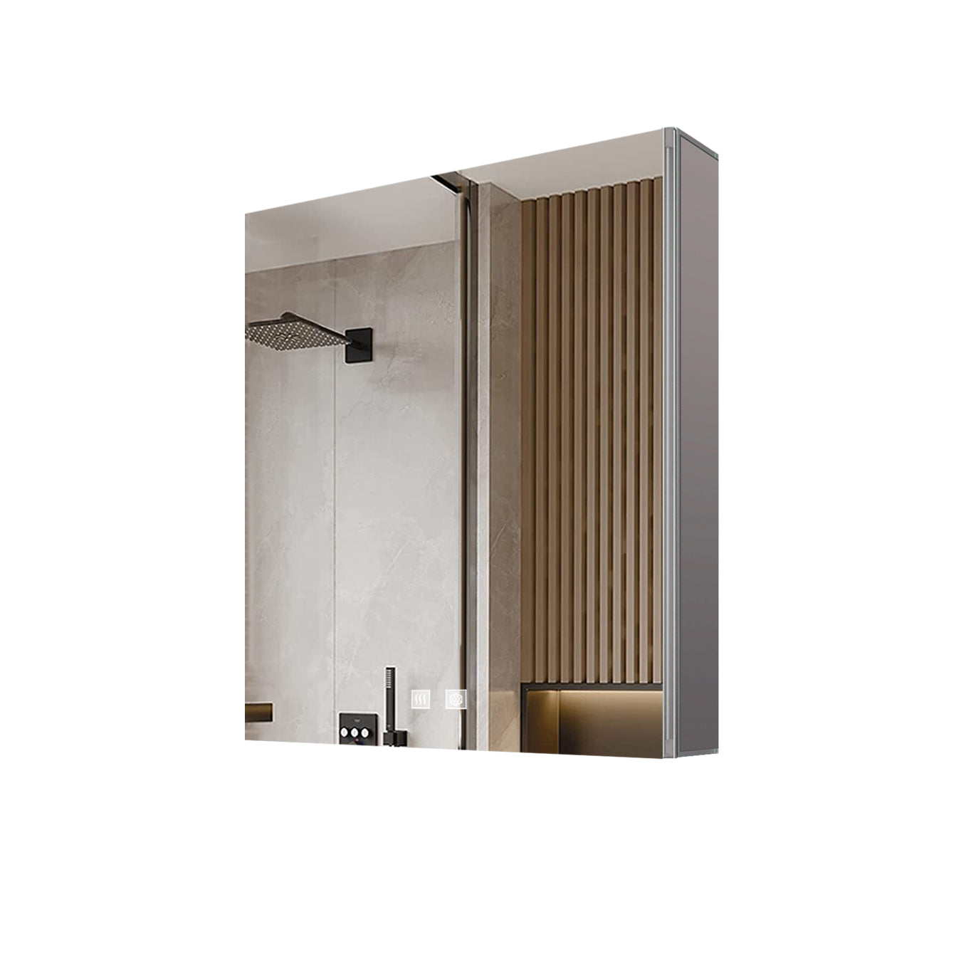 Corsica 20 in W x 32 in H Surface-Mount LED Mirror Medicine Cabinet with Defogger