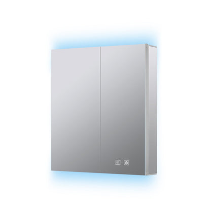 Corsica 24 in W x 28 in H Surface-Mount LED Mirror Medicine Cabinet with Defogger