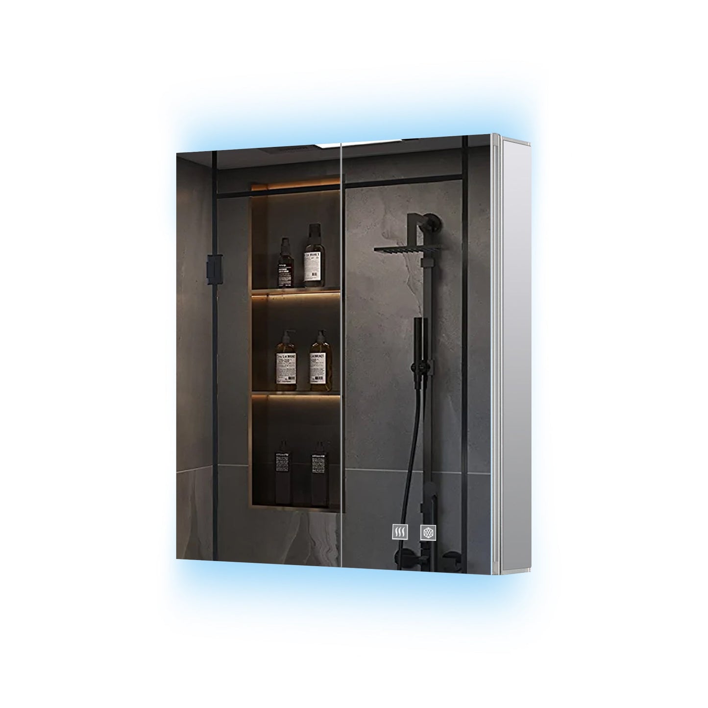 Corsica 24 in W x 30 in H Surface-Mount LED Mirror Medicine Cabinet with Defogger