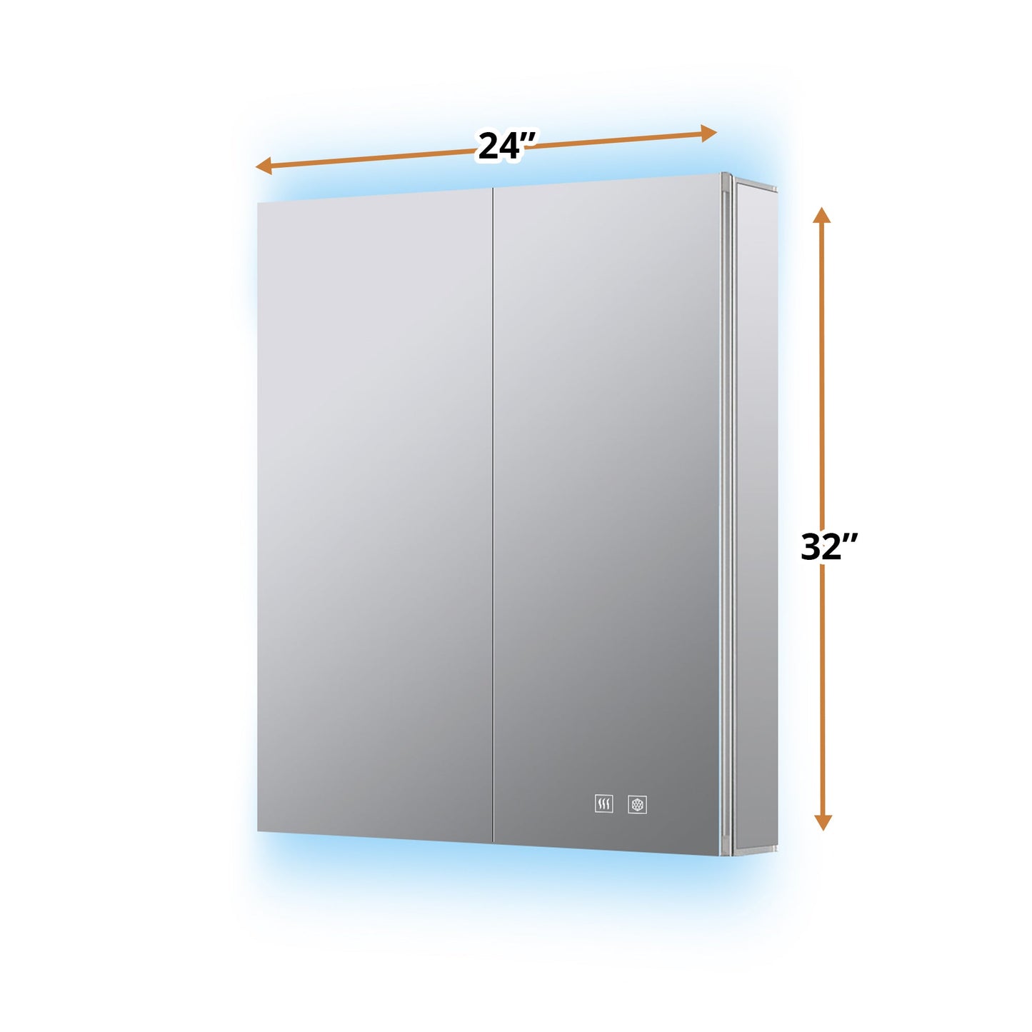 Corsica 24 in W x 32 in H Surface-Mount LED Mirror Medicine Cabinet with Defogger