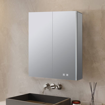 Corsica 24 in W x 32 in H Surface-Mount LED Mirror Medicine Cabinet with Defogger