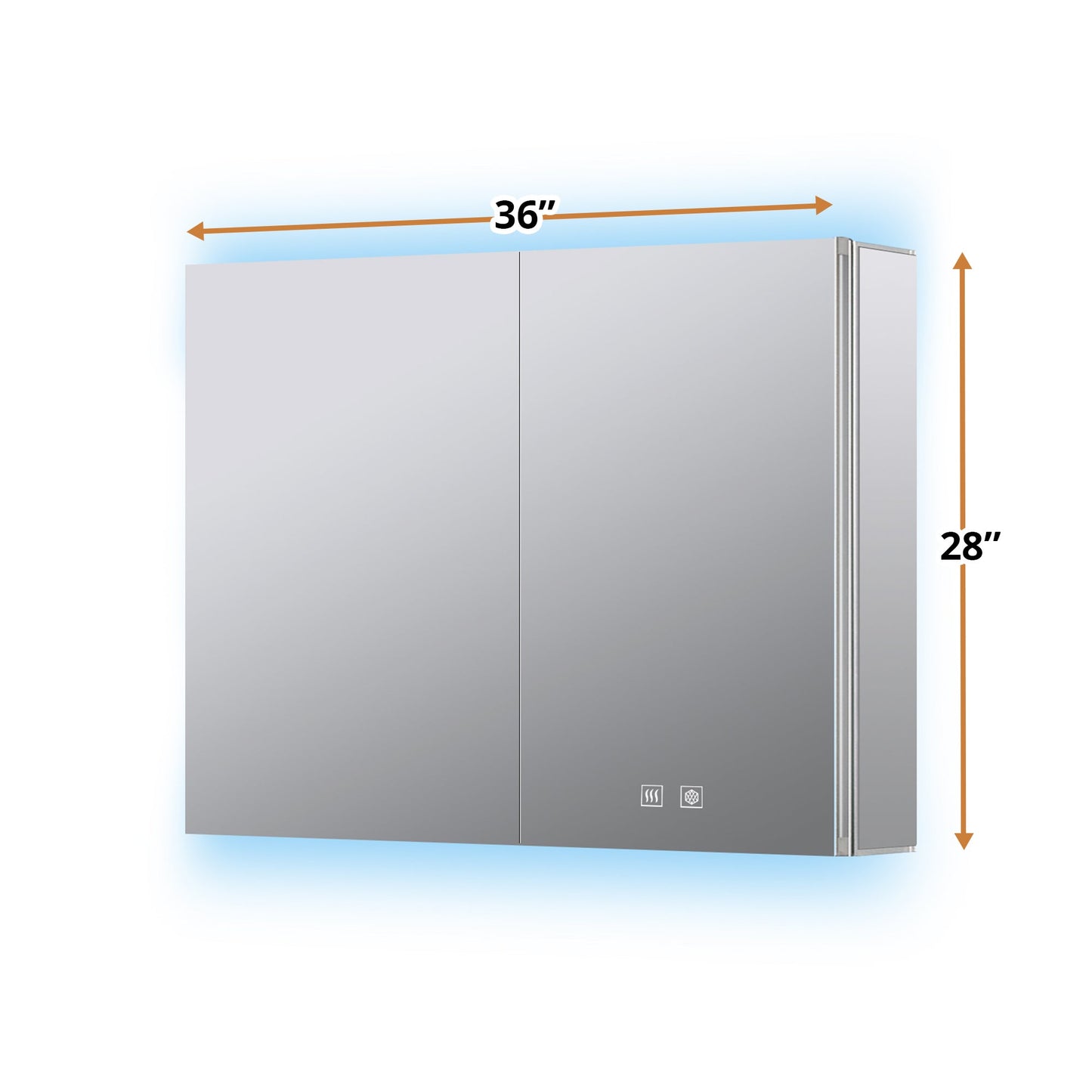 Corsica 36 in W x 28 in H Surface-Mount LED Mirror Medicine Cabinet with Defogger