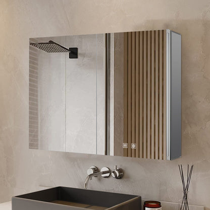 Corsica 36 in W x 28 in H Surface-Mount LED Mirror Medicine Cabinet with Defogger