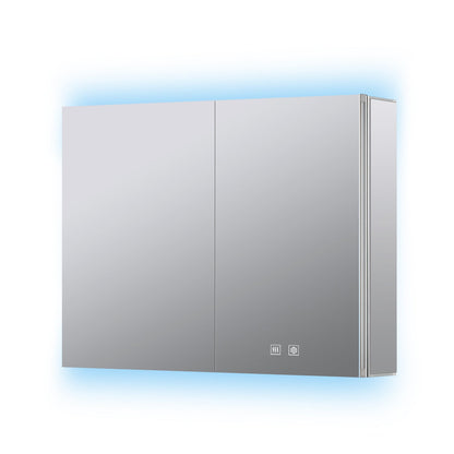 Corsica 36 in W x 28 in H Surface-Mount LED Mirror Medicine Cabinet with Defogger