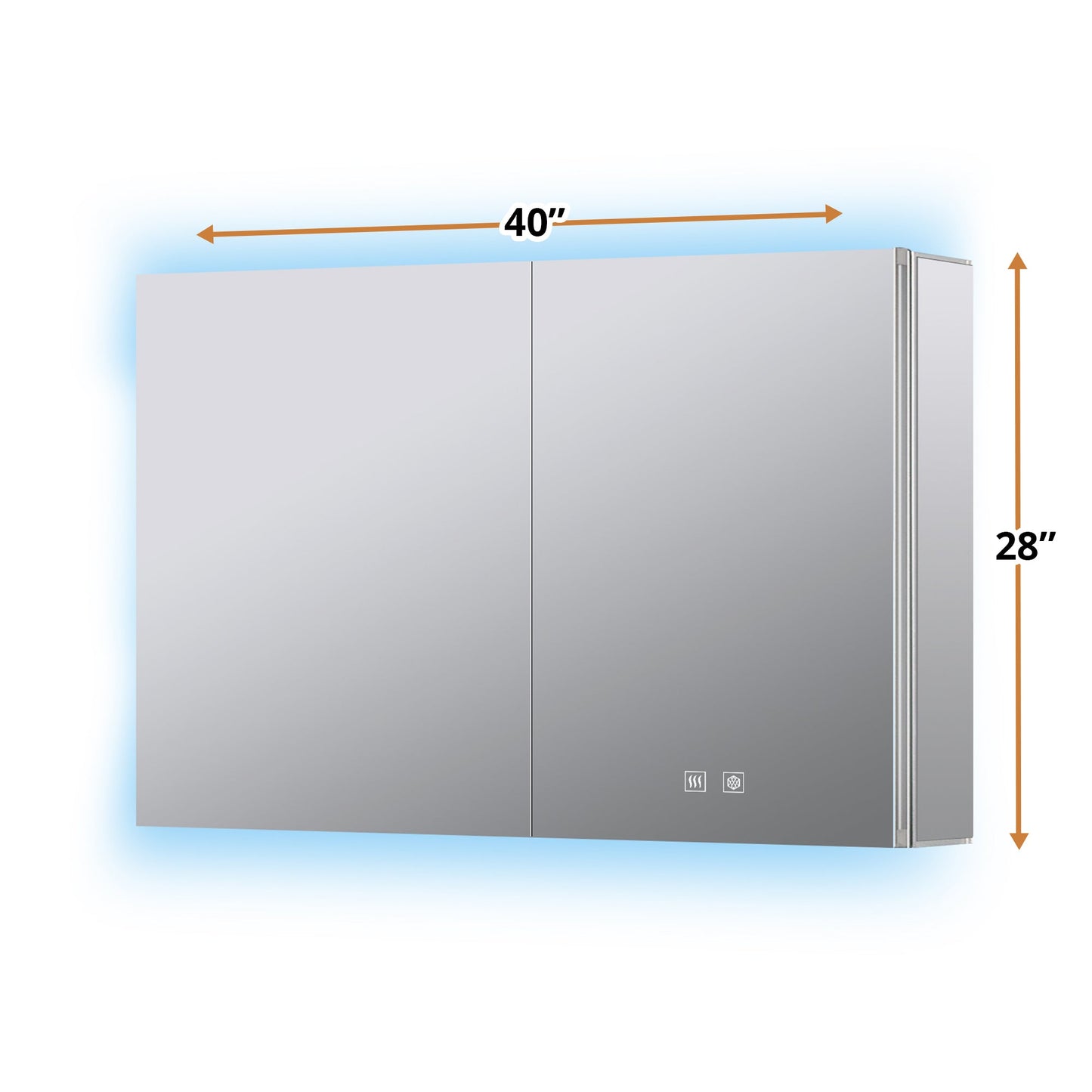 Corsica 40 in W x 28 in H Surface-Mount LED Mirror Medicine Cabinet with Defogger