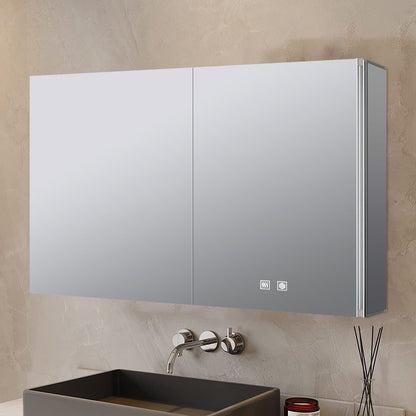 Corsica 40 in W x 28 in H Surface-Mount LED Mirror Medicine Cabinet with Defogger