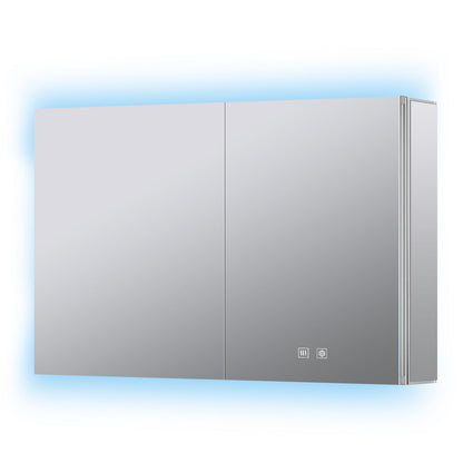 Corsica 40 in W x 28 in H Surface-Mount LED Mirror Medicine Cabinet with Defogger