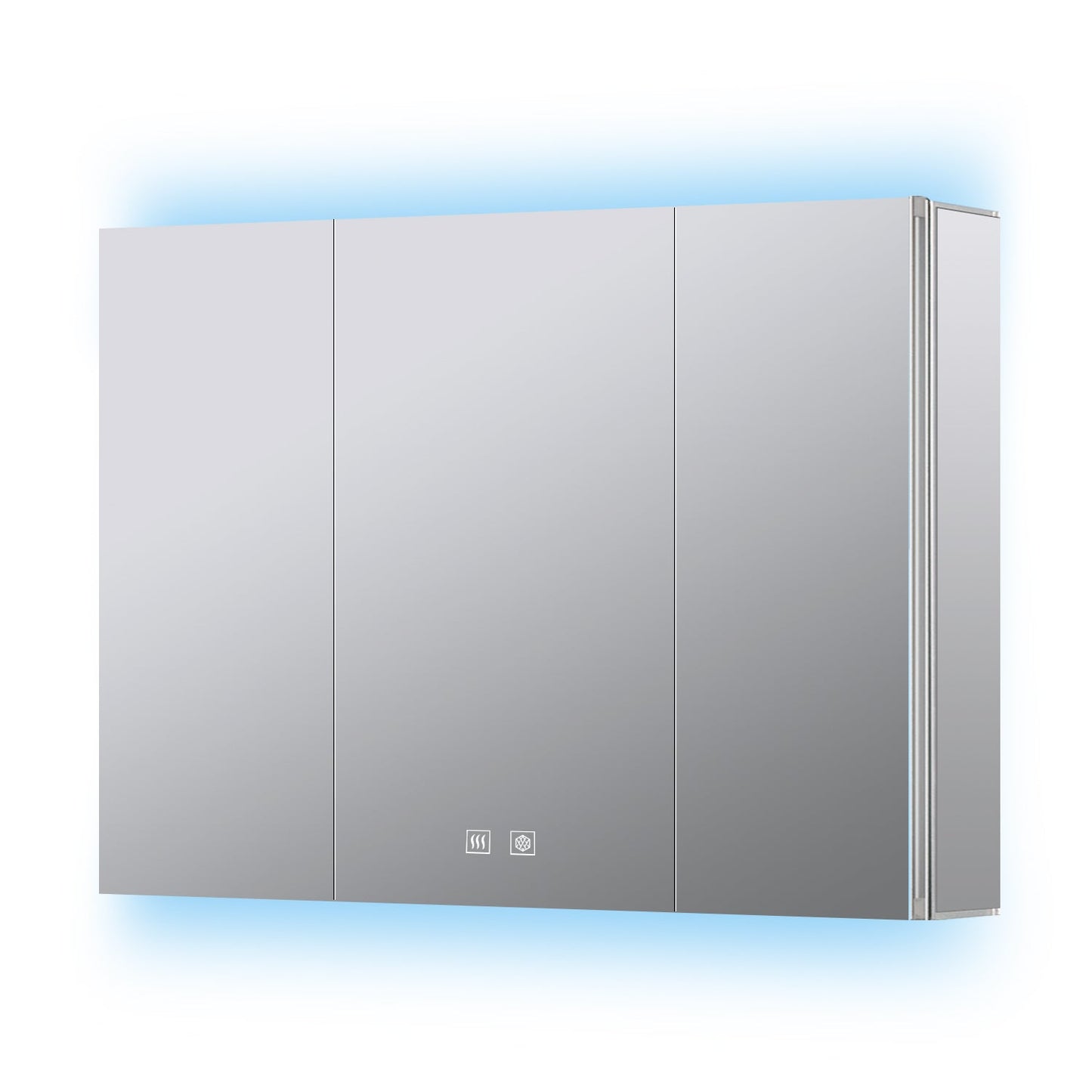 Corsica 48 in W x 32 in H Surface-Mount LED Mirror Medicine Cabinet with Defogger