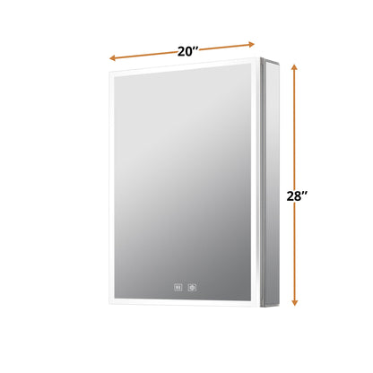 Mesa 20 in W x 28 in H Surface-Mount LED Mirror Medicine Cabinet with Defogger