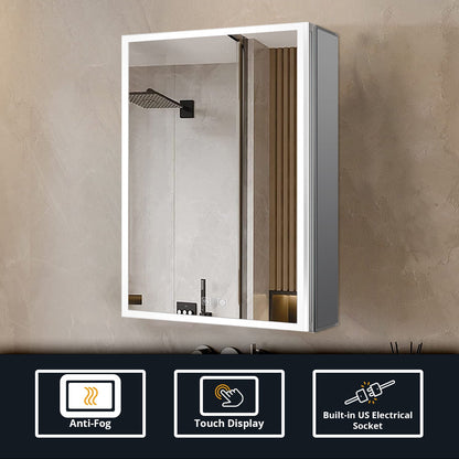 Mesa 20 in W x 28 in H Surface-Mount LED Mirror Medicine Cabinet with Defogger