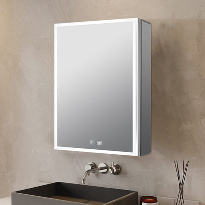 Mesa 20 in W x 32 in H Surface-Mount LED Mirror Medicine Cabinet with Defogger