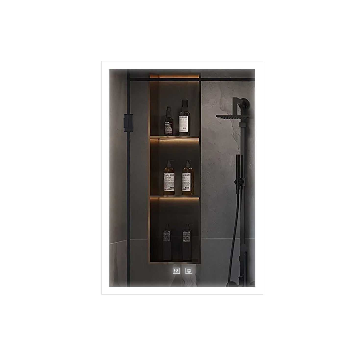 Mesa 20 in W x 32 in H Surface-Mount LED Mirror Medicine Cabinet with Defogger