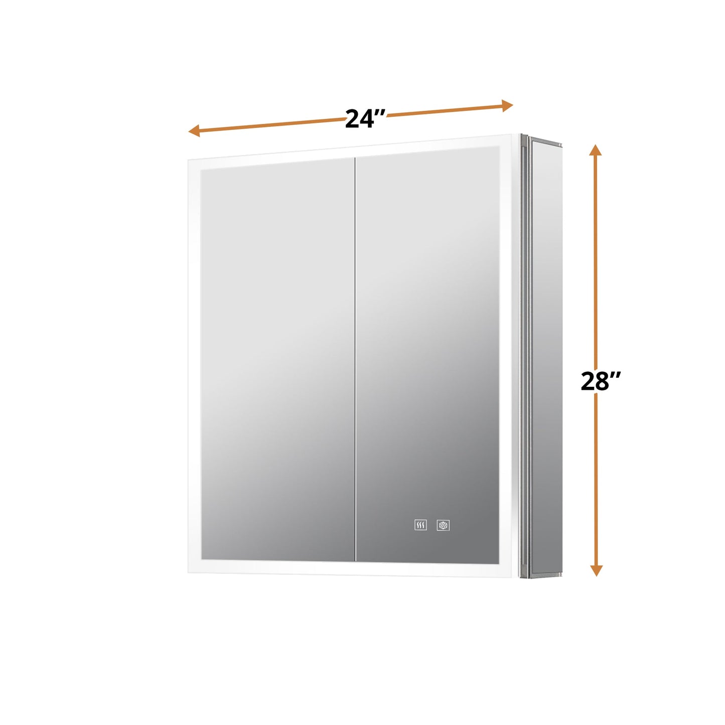 Mesa 24 in W x 28 in H Surface-Mount LED Mirror Medicine Cabinet with Defogger