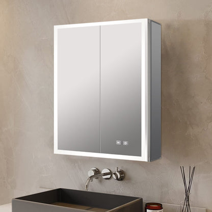 Mesa 24 in W x 28 in H Surface-Mount LED Mirror Medicine Cabinet with Defogger