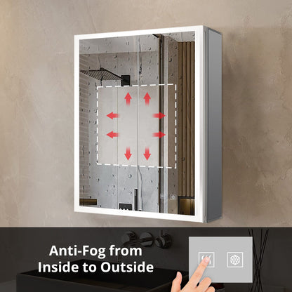Mesa 24 in W x 28 in H Surface-Mount LED Mirror Medicine Cabinet with Defogger