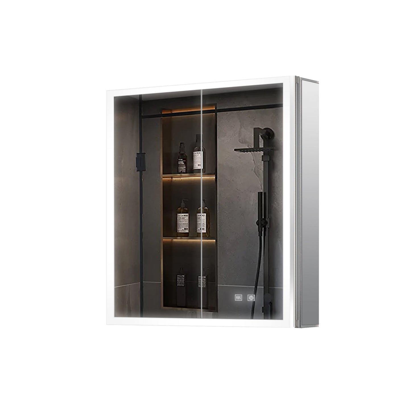 Mesa 24 in W x 28 in H Surface-Mount LED Mirror Medicine Cabinet with Defogger