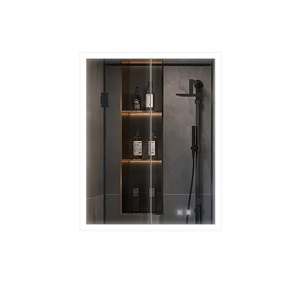 Mesa 24 in W x 28 in H Surface-Mount LED Mirror Medicine Cabinet with Defogger