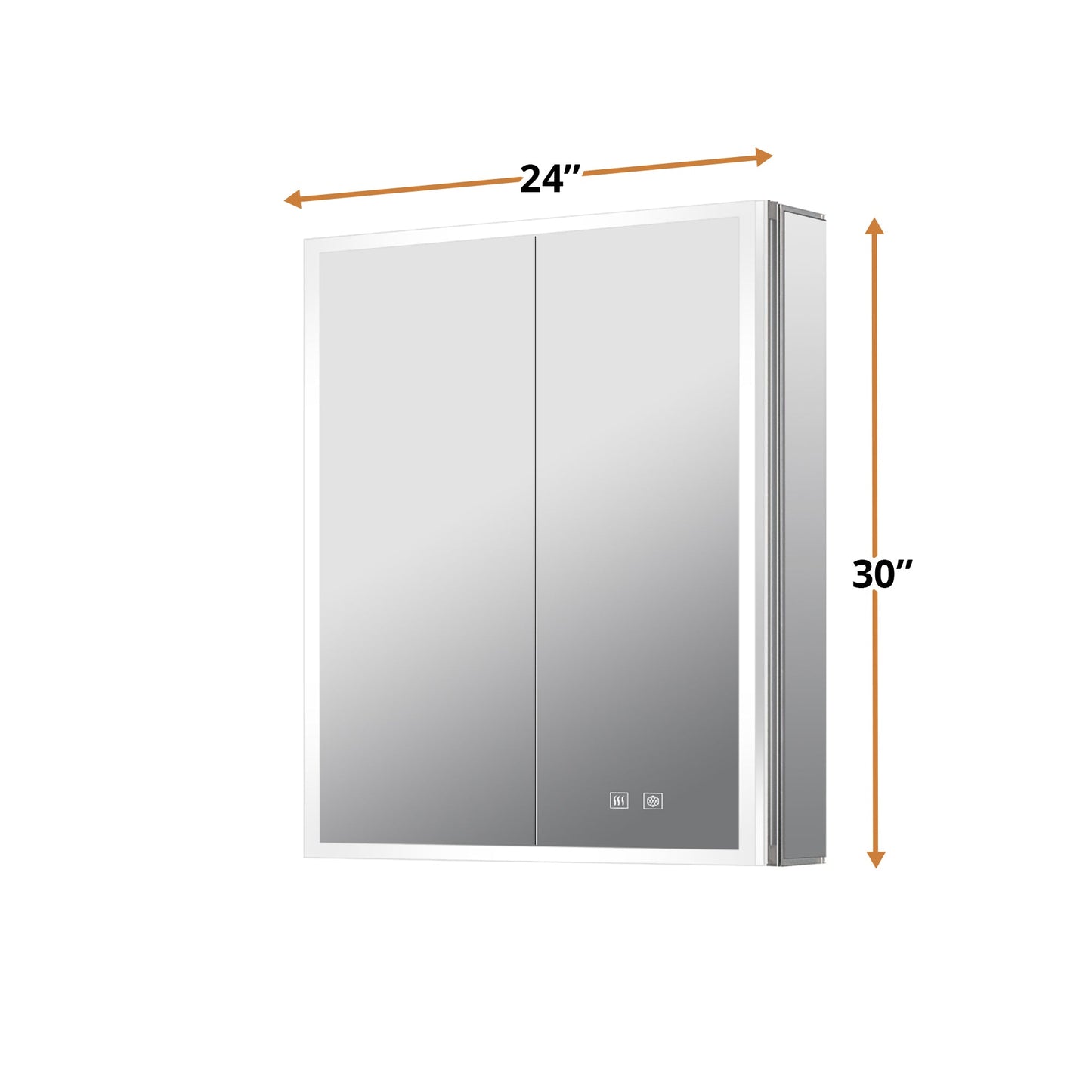 Mesa 24 in W x 30 in H Surface-Mount LED Mirror Medicine Cabinet with Defogger