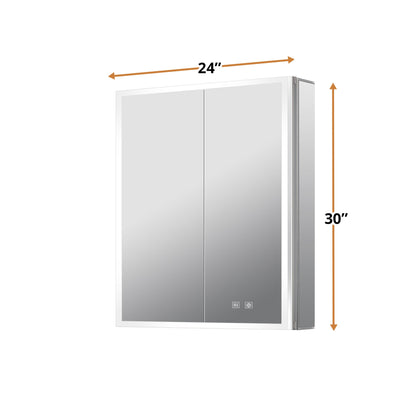 Mesa 24 in W x 30 in H Surface-Mount LED Mirror Medicine Cabinet with Defogger