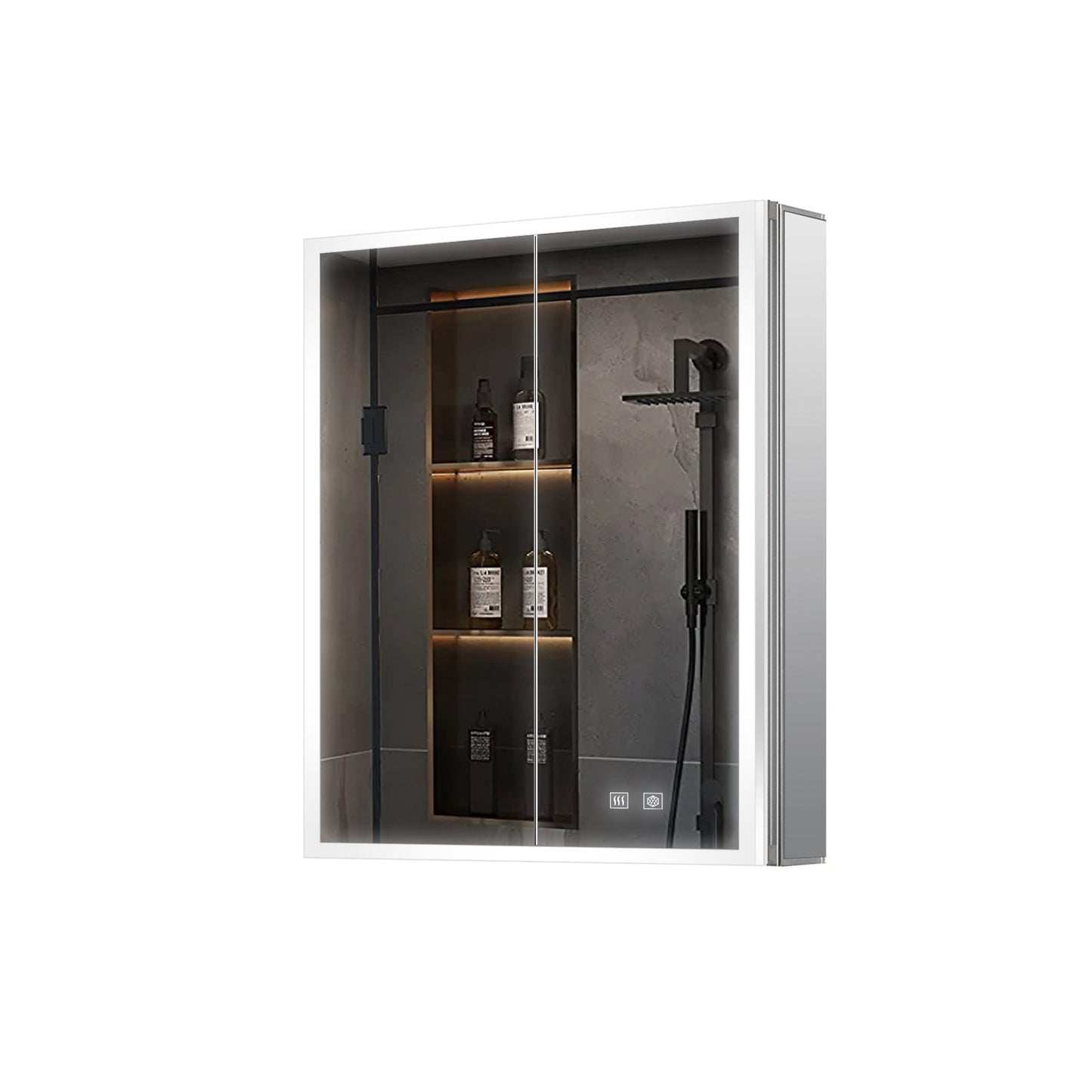 Mesa 24 in W x 30 in H Surface-Mount LED Mirror Medicine Cabinet with Defogger