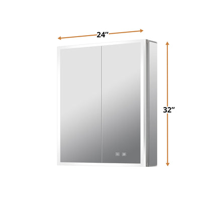 Mesa 24 in W x 32 in H Surface-Mount LED Mirror Medicine Cabinet with Defogger