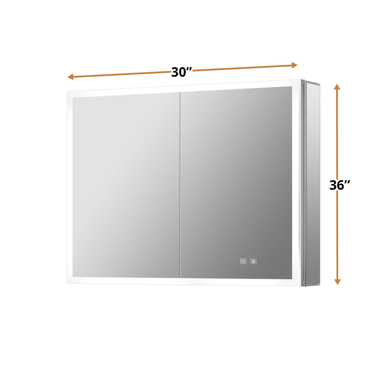 Mesa 30 in W x 36 in H Surface-Mount LED Mirror Medicine Cabinet with Defogger