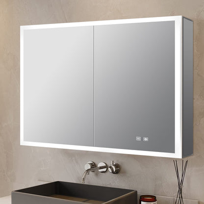Mesa 30 in W x 36 in H Surface-Mount LED Mirror Medicine Cabinet with Defogger