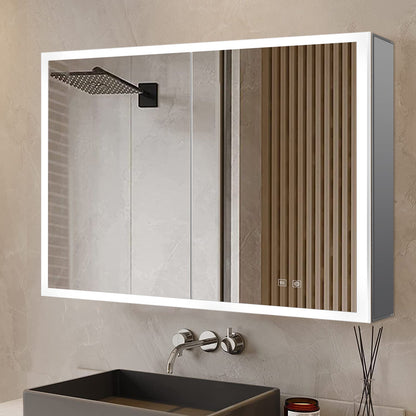 Mesa 30 in W x 36 in H Surface-Mount LED Mirror Medicine Cabinet with Defogger