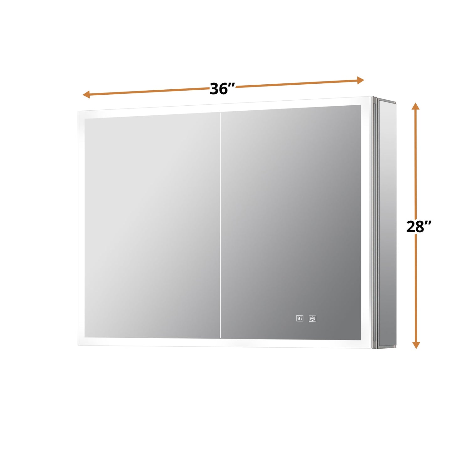 Mesa 36 in W x 28 in H Surface-Mount LED Mirror Medicine Cabinet with Defogger