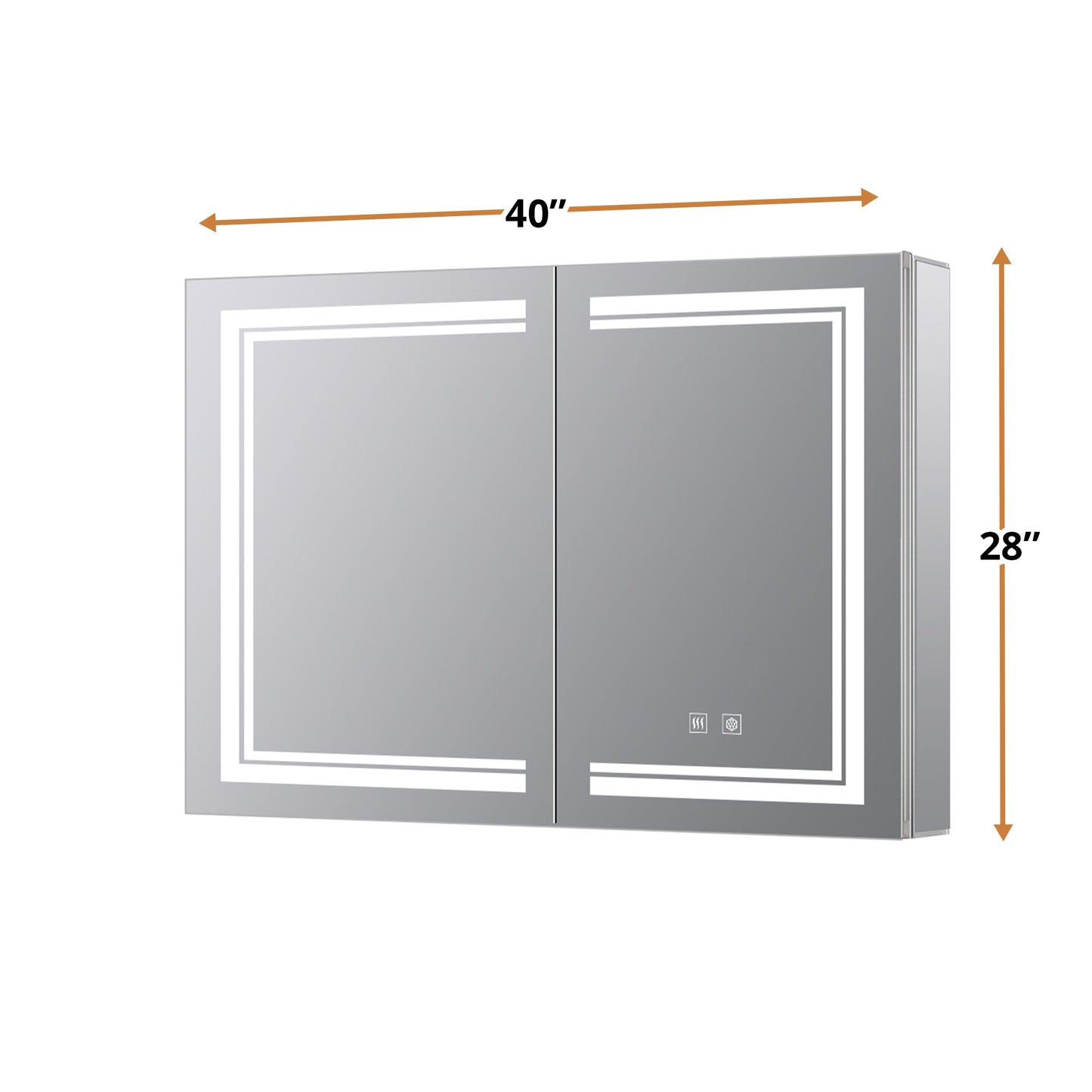 Mesa 40 in W x 28 in H Surface-Mount LED Mirror Medicine Cabinet with Defogger
