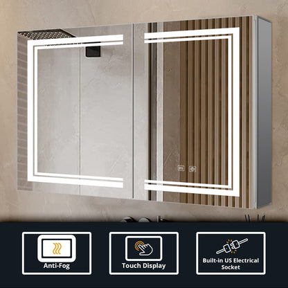 Mesa 40 in W x 28 in H Surface-Mount LED Mirror Medicine Cabinet with Defogger
