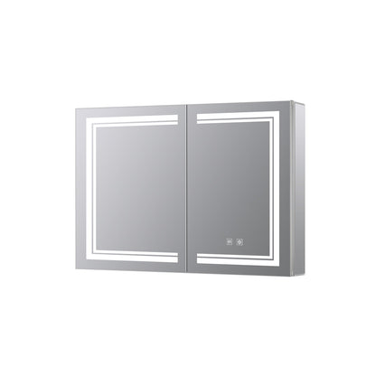 Mesa 40 in W x 28 in H Surface-Mount LED Mirror Medicine Cabinet with Defogger
