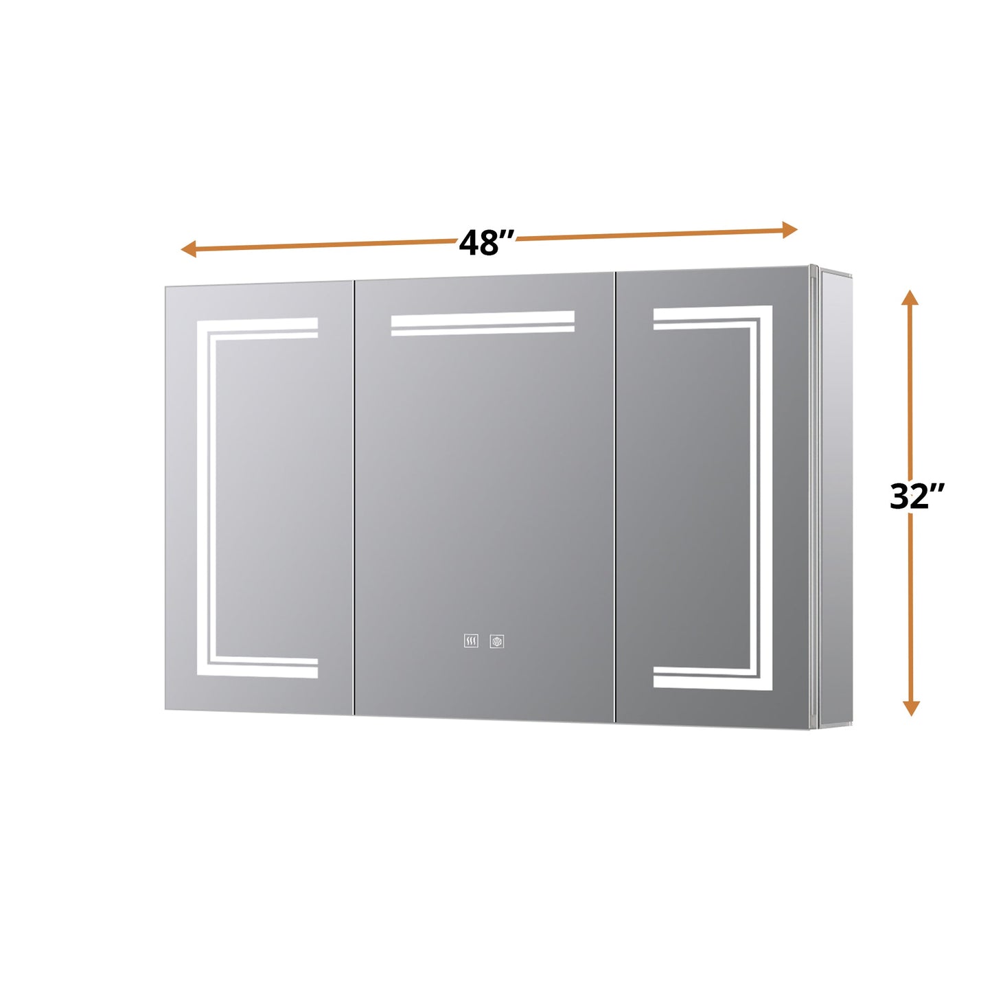 Mesa 48 in W x 32 in H Surface-Mount LED Mirror Medicine Cabinet with Defogger