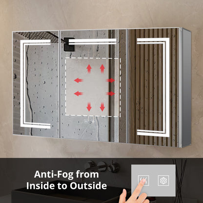 Mesa 48 in W x 32 in H Surface-Mount LED Mirror Medicine Cabinet with Defogger