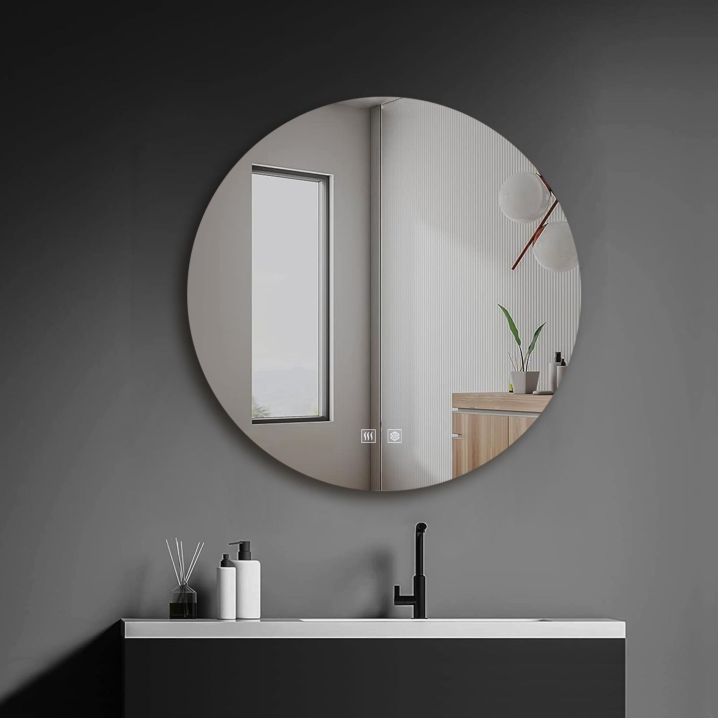 Nordica 80 cm. Diamter Circular LED Bathroom Vanity Mirror