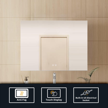 Vellum 32 in. W x 24 in. H LED Bathroom Vanity Mirror