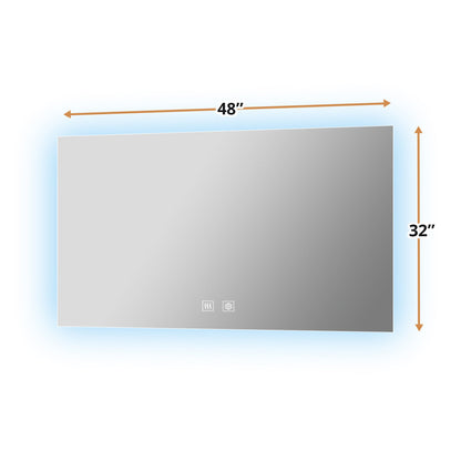 Vellum 48 in. W x 32 in. H LED Bathroom Vanity Mirror
