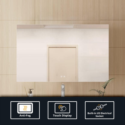 Vellum 48 in. W x 32 in. H LED Bathroom Vanity Mirror