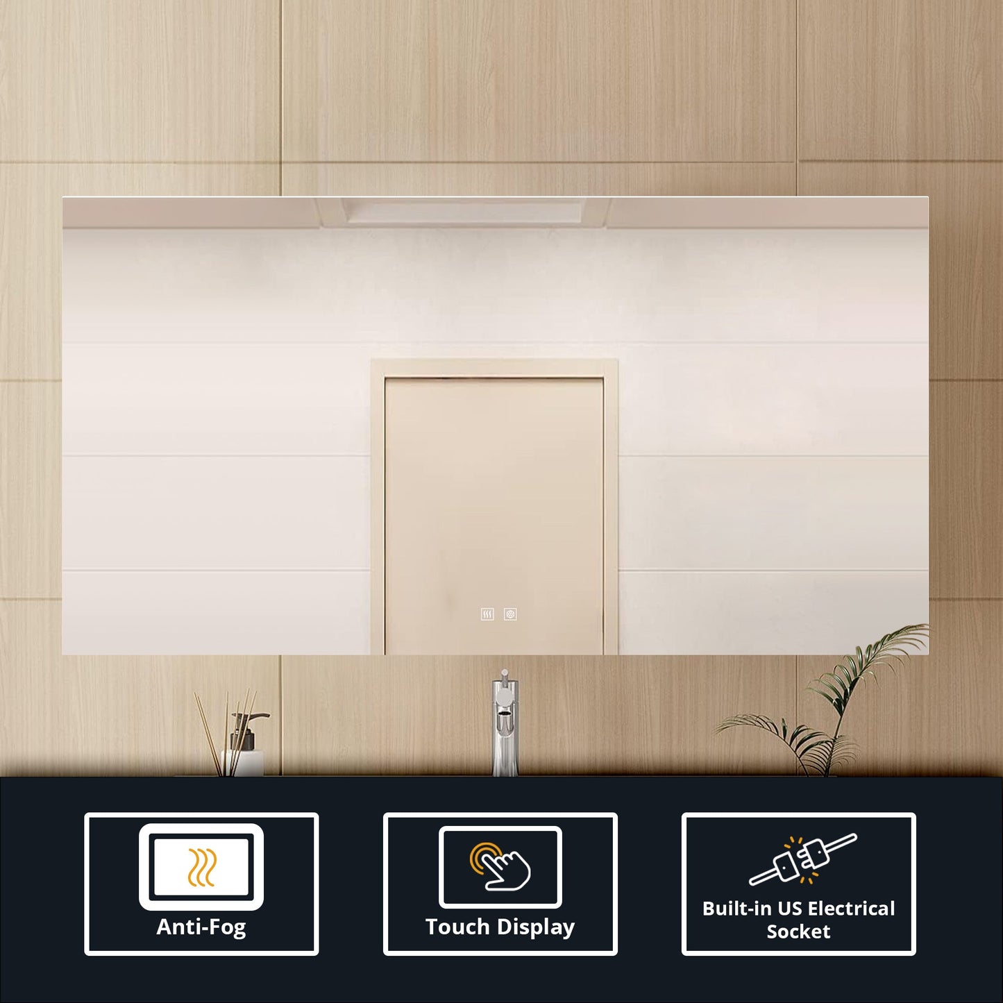 Vellum 60 in. W x 32 in. H LED Bathroom Vanity Mirror
