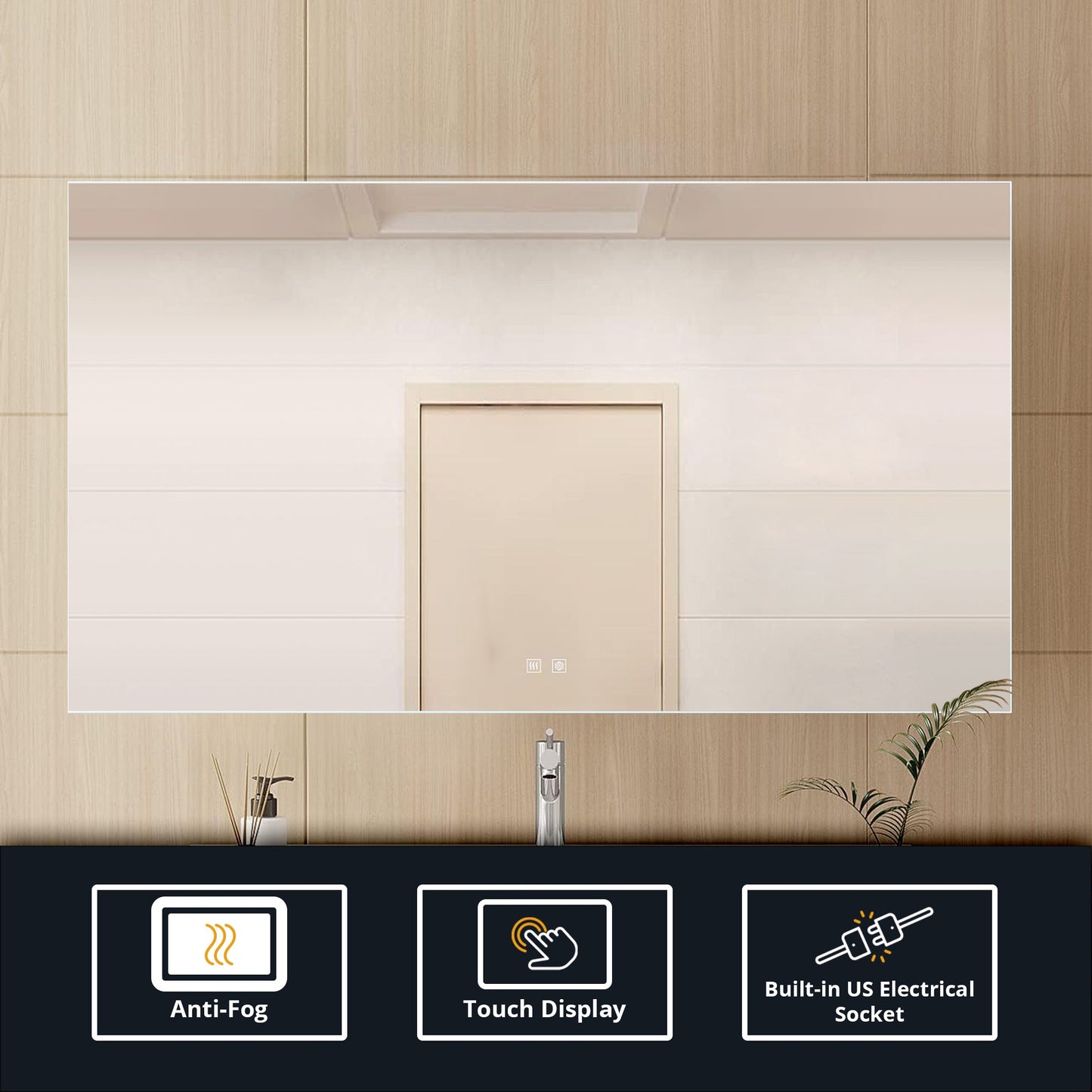 Vellum 60 in. W x 36 in. H LED Bathroom Vanity Mirror