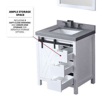 Marsyas 30 in W x 22 in D White Bath Vanity