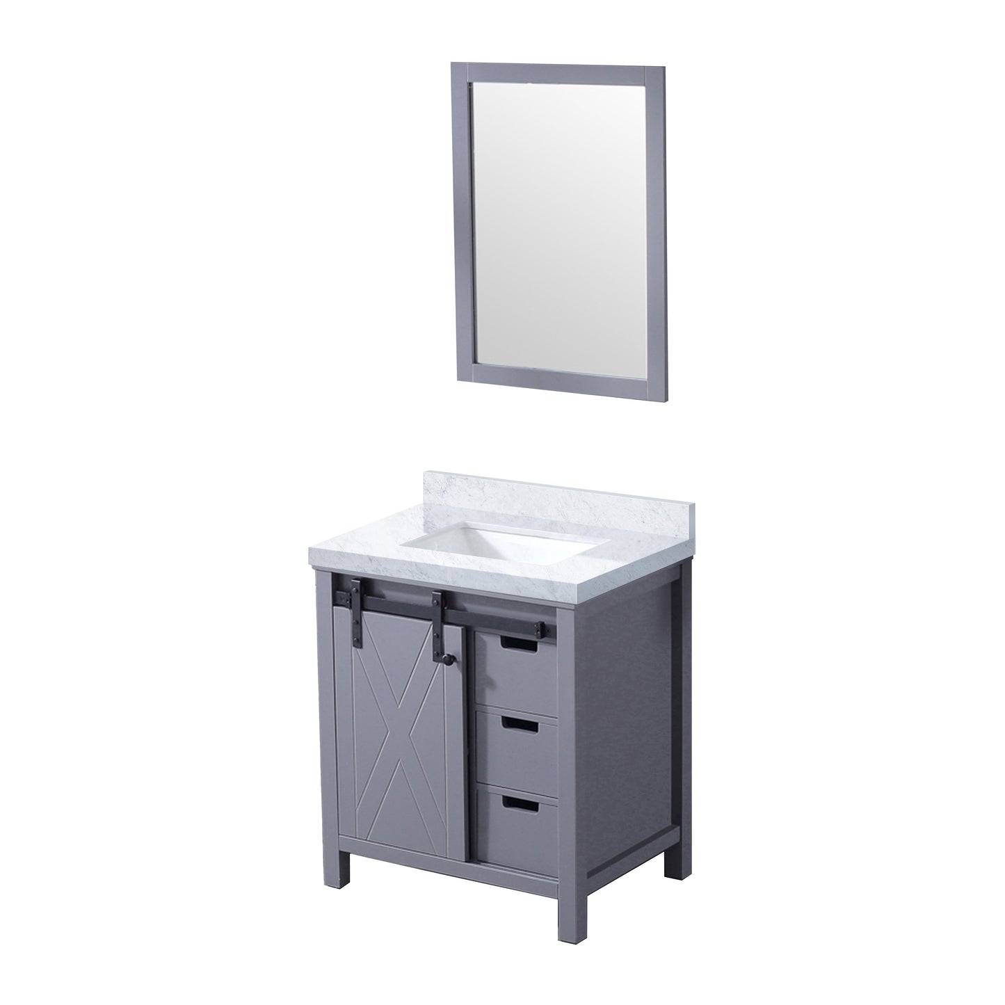 Marsyas 30 in W x 22 in D Dark Grey Bath Vanity
