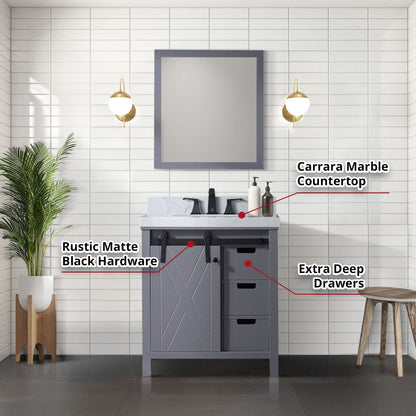 Marsyas 30 in W x 22 in D Dark Grey Bath Vanity
