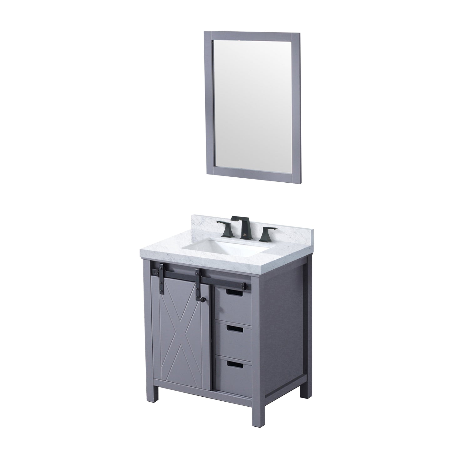 Marsyas 30 in W x 22 in D Dark Grey Bath Vanity