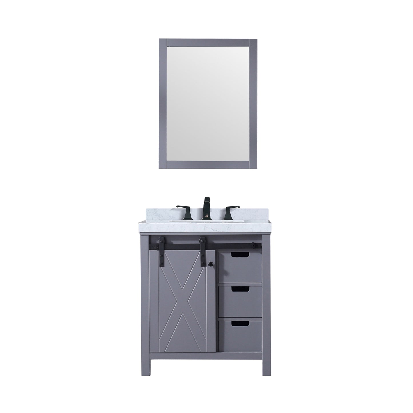 Marsyas 30 in W x 22 in D Dark Grey Bath Vanity